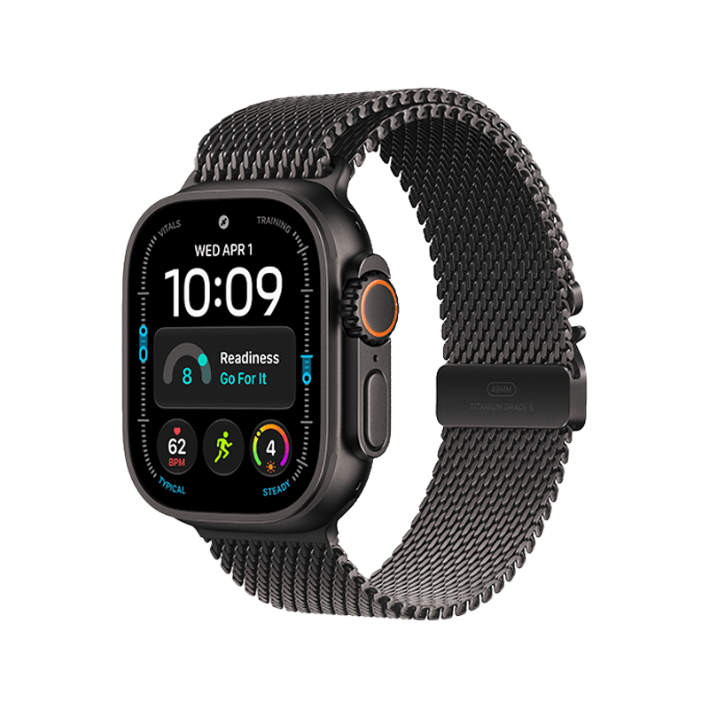 Apple Watch Ultra 4 GPS + Cellular 49mm Black Titanium Case with Black Titanium Milanese Loop - L