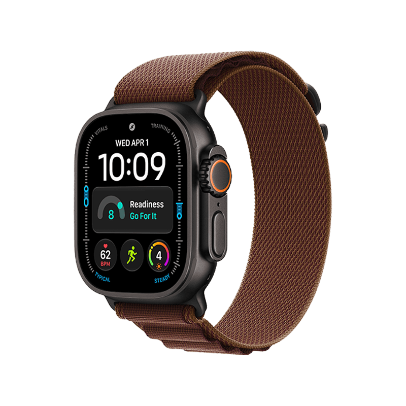 Apple Watch Ultra 4 GPS + Cellular 49mm Black Titanium Case with Burgundy Alpine Loop - L