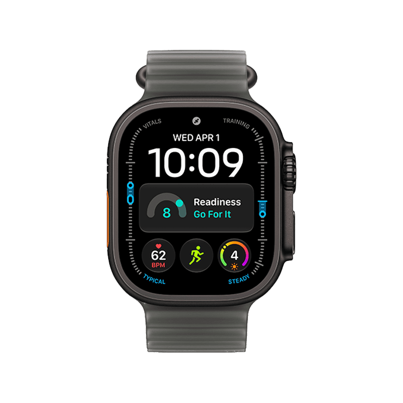 Apple Watch Ultra 4 GPS + Cellular 49mm Black Titanium Case with Translucent Black Ocean Band