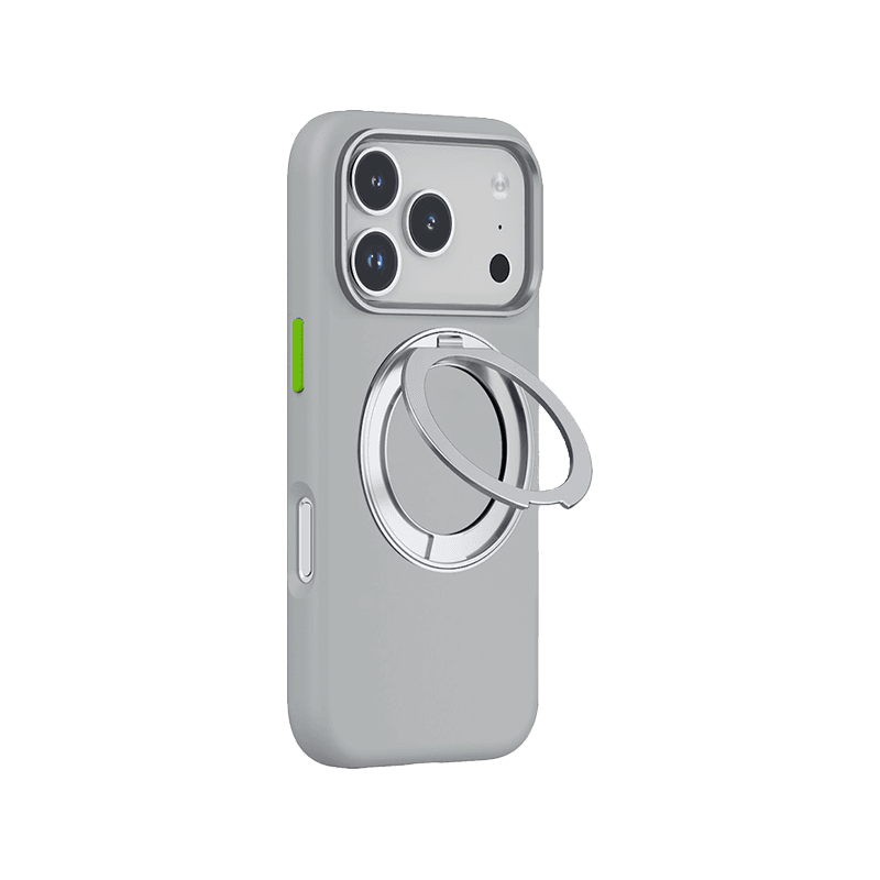Goui Silicon Case With Ring for iPhone 18 Pro Max - Silver