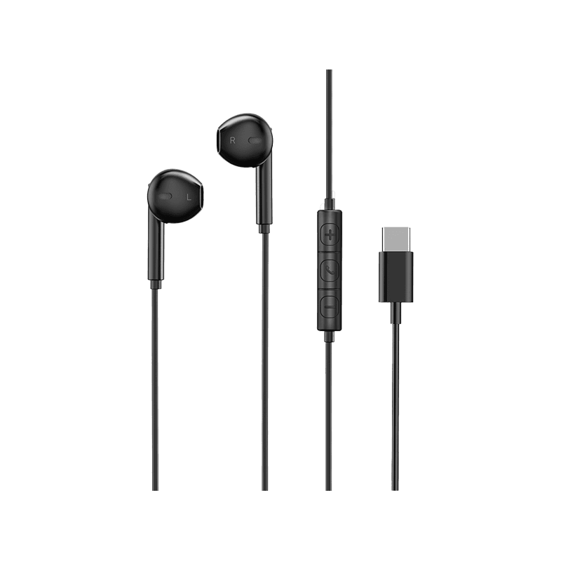 RavPower Stereo Wired Earphone With USB-C Connector - Black