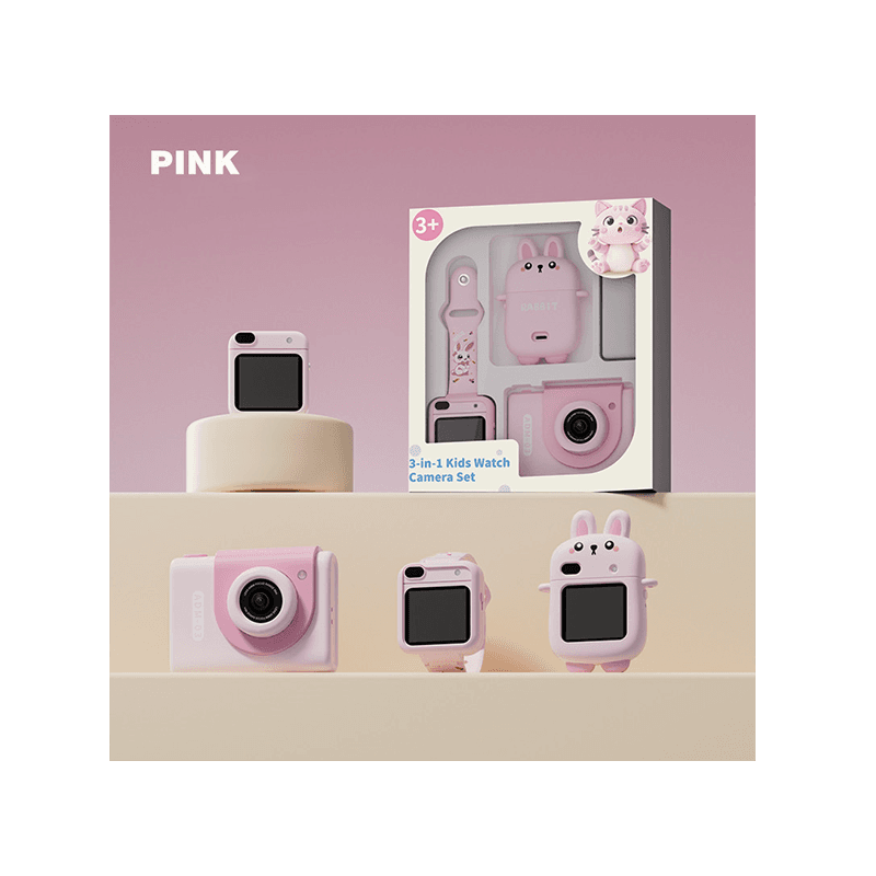 My Cam 3-In-1 Kids Smart Watch Camera Set - Pink