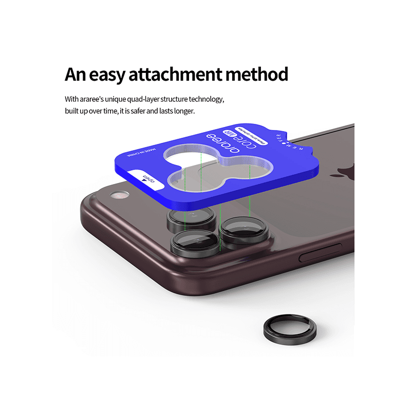 Araree C-Sub Core Camera Lens Protector With Metal Ring for iPhone 18 Pro & 18 Pro Max