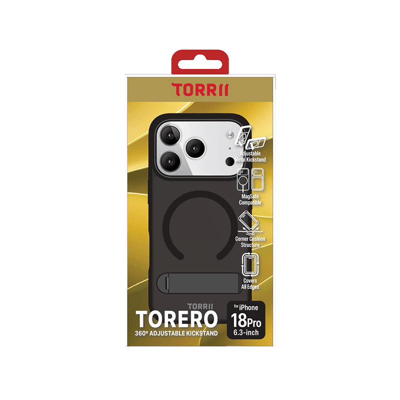 Torrii Torero Magsafe Stand Case for iPhone 18 Pro -  Black