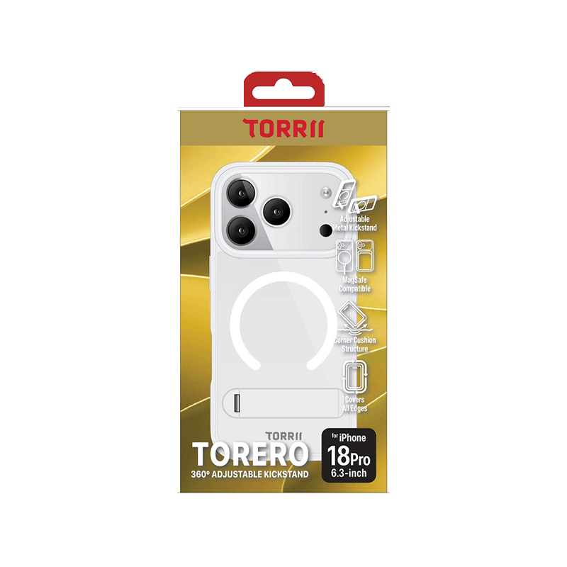 Torrii Torero Magsafe Stand Case for iPhone 18 Pro -  Clear