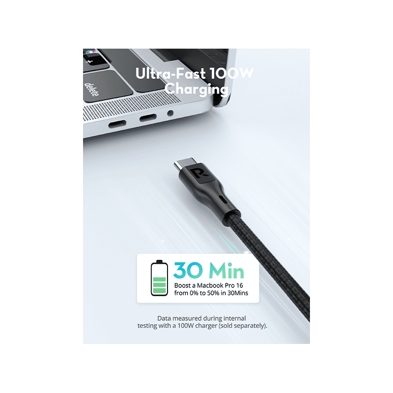 RavPower 100W USB-C to USB-C Cable 1m - Black