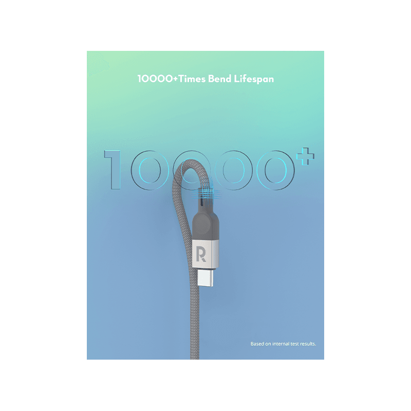 RavPower 100W USB-C to USB-C Mag Wire & Nylon Cable 1.2m - Grey