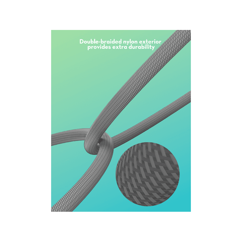 RavPower 100W USB-C to USB-C Mag Wire & Nylon Cable 1.2m - Grey