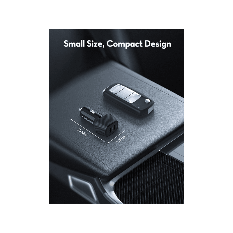 RavPower 2 - Port USB-C 60W Car Charger - Black
