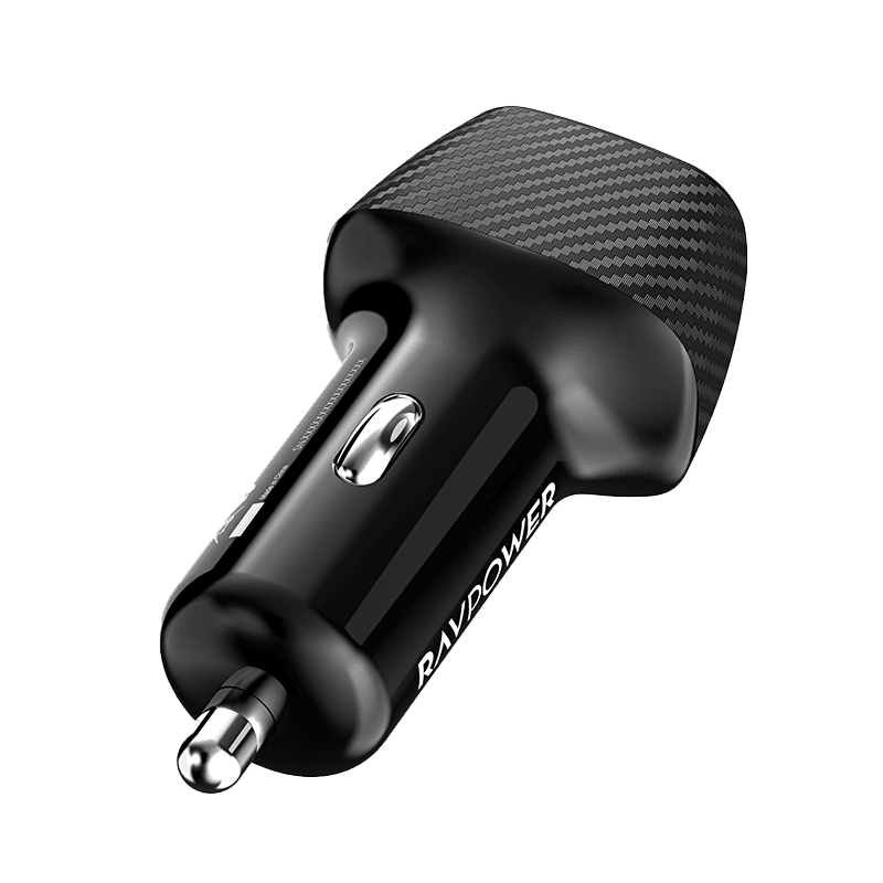 RavPower 2 - Port USB-C 60W Car Charger - Black