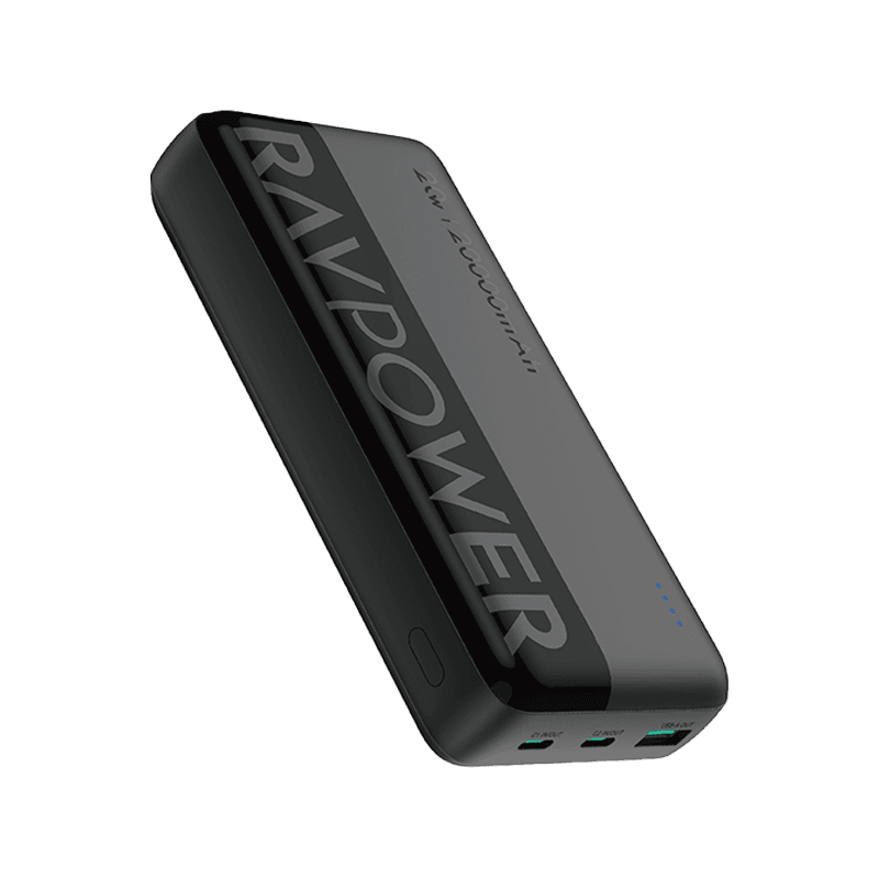 RavPower 3-Port PD 20W 20000 mAh Power Bank - Black