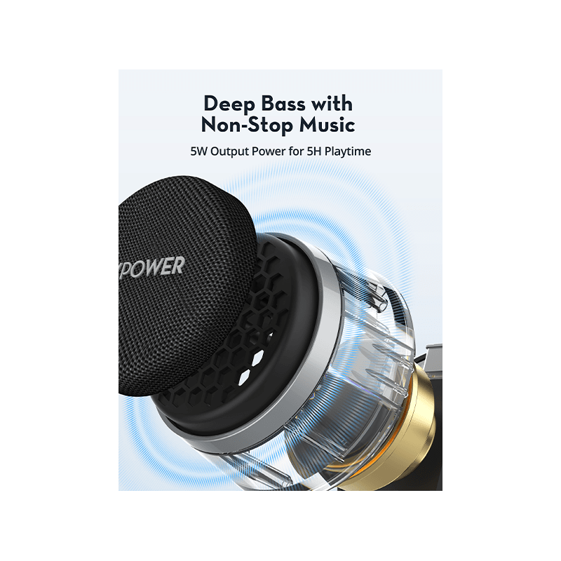 RavPower 5W Magnetic Bluetooth Speaker - Black
