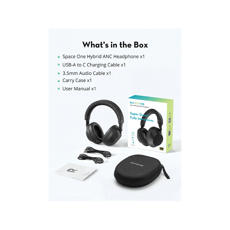 RavPower Spatial Audio Headphone - Black