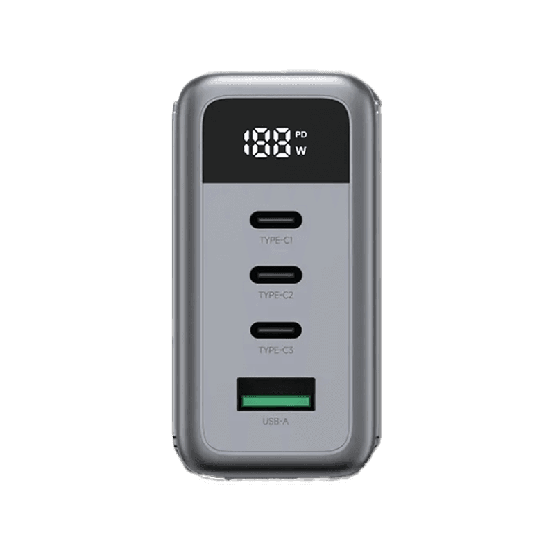 Zendure 3-Port USB-C and 1-Port USB-A 100W Wall Charger - Dark Grey
