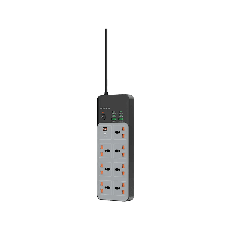 Porodo 2 USB-A + 4 USB-C + 7 Power Sockets With 3M Cable - Black