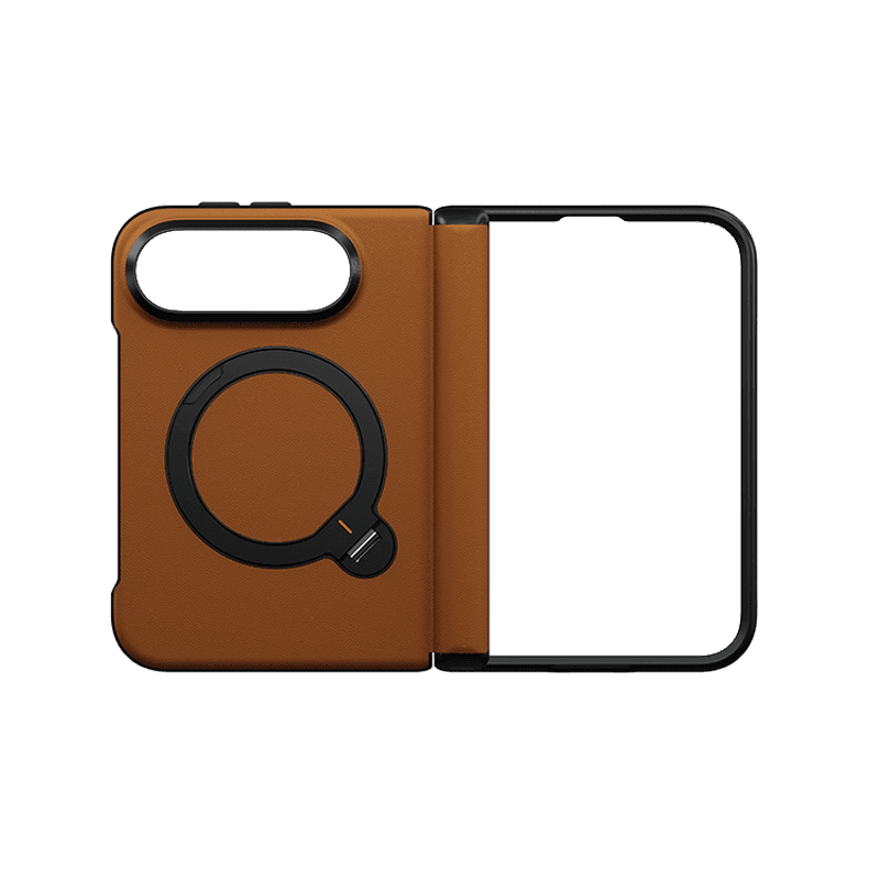 Uniq Hybrid Elix MagSafe Case With Movion 360 Rotating Kick Stand for iPhone Duo - Caramel