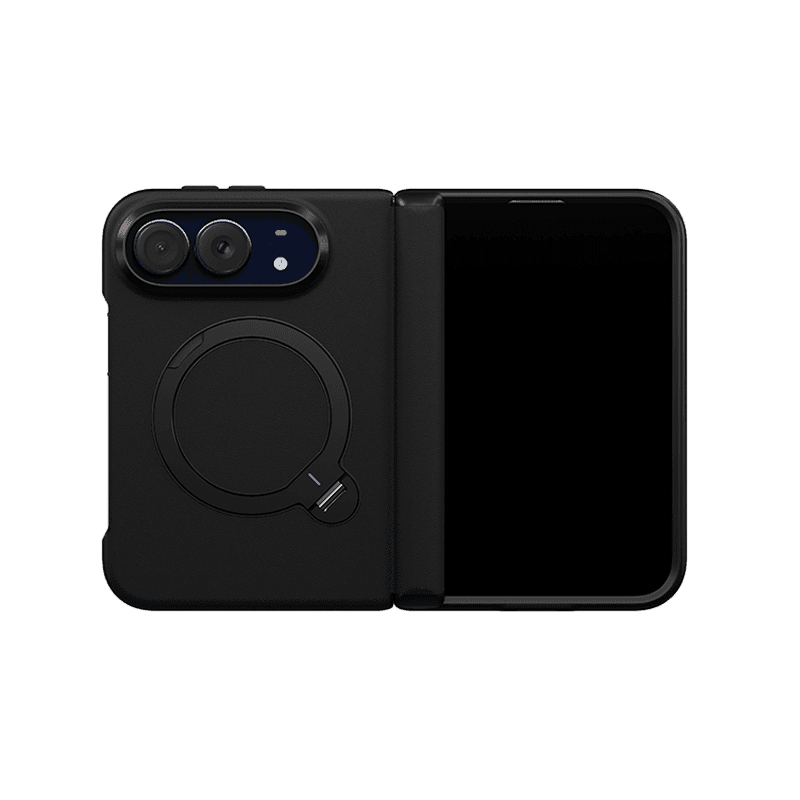 Uniq Hybrid Elix MagSafe Case With Movion 360 Rotating Kick Stand for iPhone Duo - Dallas Black