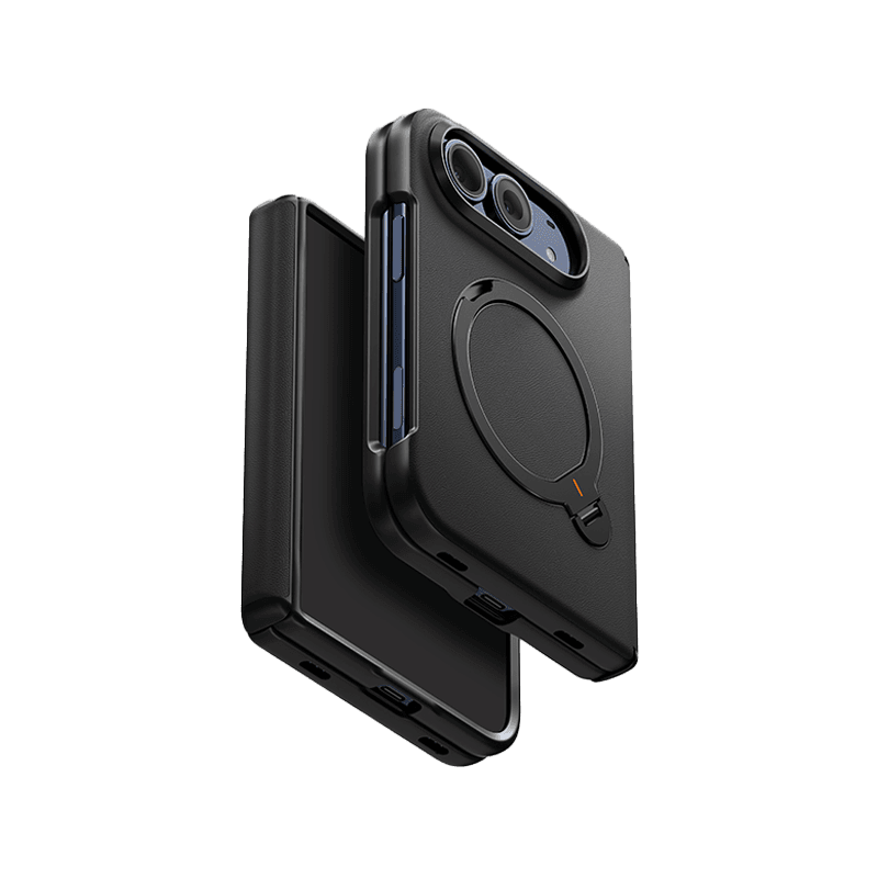 Uniq Hybrid Elix MagSafe Case With Movion 360 Rotating Kick Stand for iPhone Duo - Dallas Black