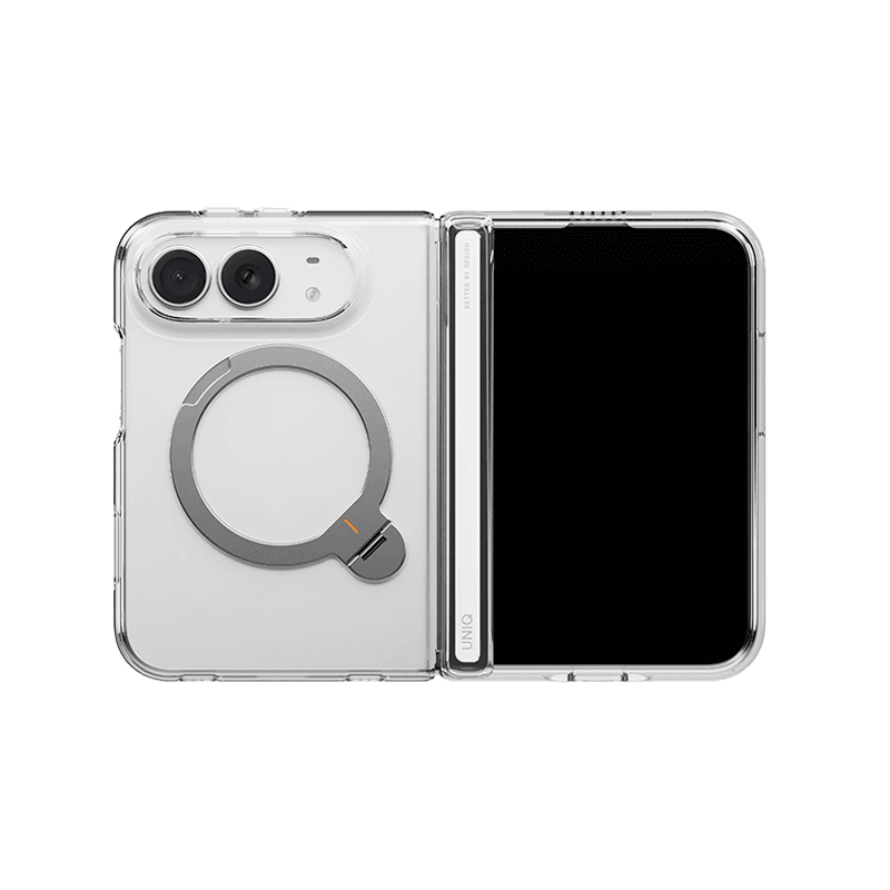 Uniq Hybrid Velix MagSafe Case With 360 Rotating Kick Stand for iPhone Duo - Lucent Clear