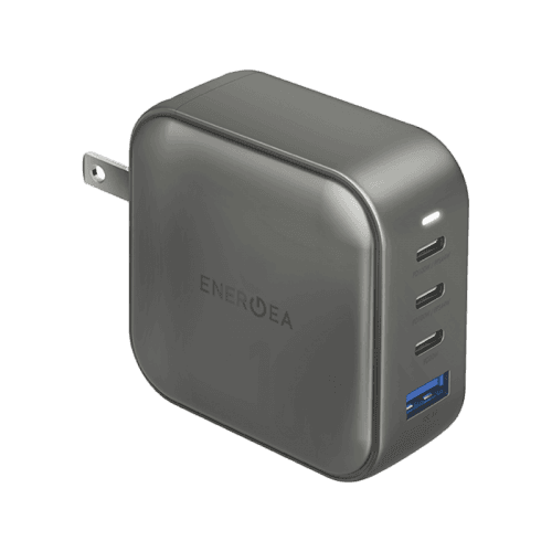 Energea TravelWorld 3-Port USB-C PD and 1-Port USB-A GaN 100W Travel Adapter - Gunmetal