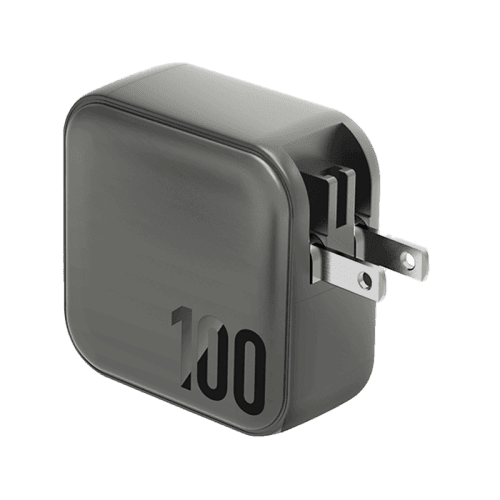 Energea TravelWorld 3-Port USB-C PD and 1-Port USB-A GaN 100W Travel Adapter - Gunmetal