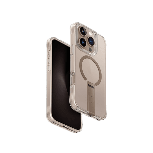 Uniq Hybrid Eleva Magsafe Case With Vertical Stand for iPhone 16 Pro Max - Taupe Gold