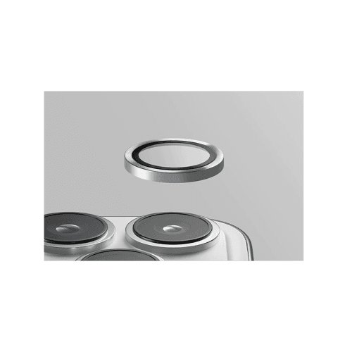 Uniq Optix Stainless Steel Frame Sapphire Camera Lens Protector for iPhone 15 Pro - Gunmetal Black