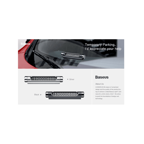 Baseus Temporary Parking Number Card - Black