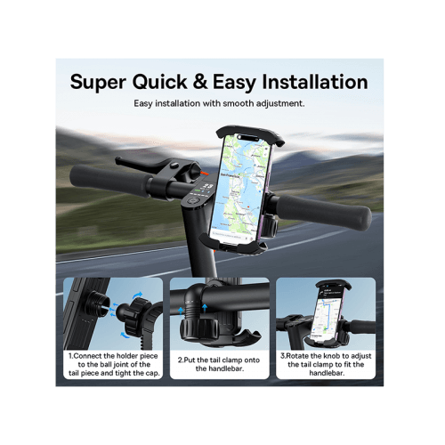 Baseus Quick Go Series Bike Phone Mount - Cluster Black