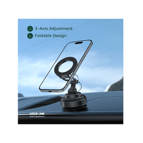 Green Lion GX-36 360° Rotation MagSafe Vacuum Suction Phone Holder - Grey