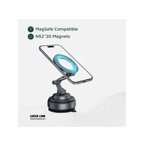 Green Lion GX-36 360° Rotation MagSafe Vacuum Suction Phone Holder - Grey