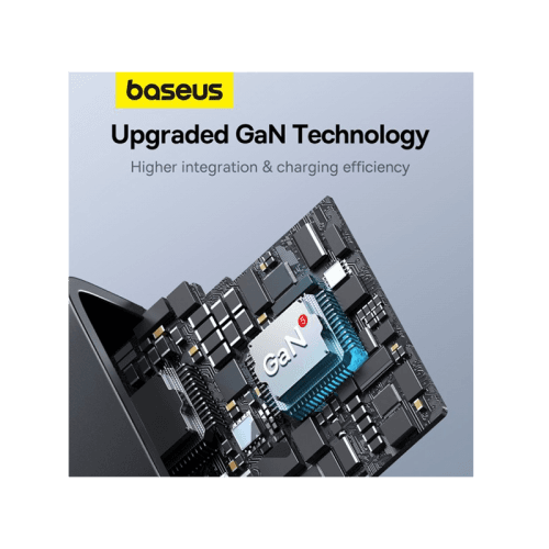 Baseus GaN5 Pro 2-Port USB-C and 1-Port USB-A 65W Wall Charger - Cluster Black (Baseus Xiaobai USB-C to USB-C 100W Cable 1m - Black)