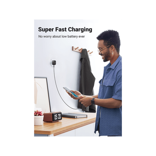 Ugreen 1-Port USB-C PD 25W Wall Charger With USB-C to USB-C 480Mbps Cable 2M - Black