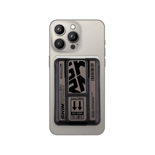 SkinArma Kado Kira Kobai Wallet Mag-Charge Card Holder with Grip Stand - Gunmetal