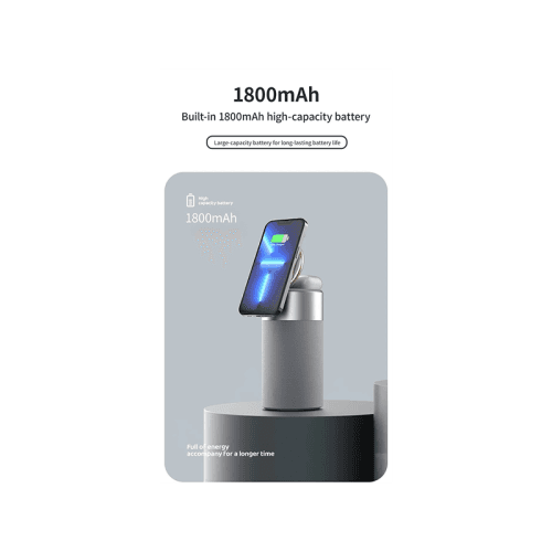 Multi-Function 3-in-1 Magsafe 15W Fast Charger With Speaker and Desk Lamp - White