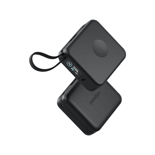 Energea Magpac Mini Plus Wireless Power Bank 10000mAh With Build in USB-C Cable & Display - Black