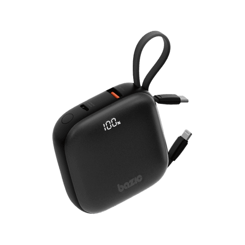 Bazic GoPower Fusion 4 in 1 Power Bank With Build in USB-C And Lightning Cable 10000mAh - Truffle