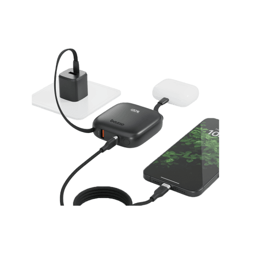 Bazic GoPower Fusion 4 in 1 Power Bank With Build in USB-C And Lightning Cable 10000mAh - Truffle