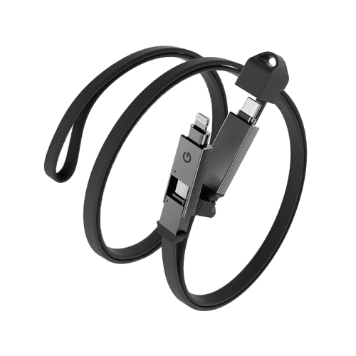 Energea Sheath 2 in 1 USB-C to USB-C + Lightning 480Mbps 60W 1m Cable - Gunmetal