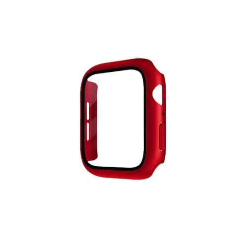 Uniq Nautic Case With IP68 Water Resistant Tempered Glass Screen Protection for Apple Watch 44mm - Crimson Red