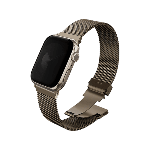 Uniq Dante Pro Self-Adjustable Mesh Steel Strap For Apple Watch 42mm - Ember Gold
