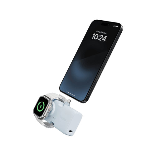 Bazic GoPower Koda 2 in 1 Power Bank With Foldable USB-C /Lightning Pin And Apple Watch Charger 5000mAh - Bubblegum
