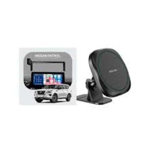 Bundle - Car Mount Screen Frame for Nissan Patrol (2023-2024) + Green Lion GLH-10 360° Rotation MagSafe Phone Holder - Black