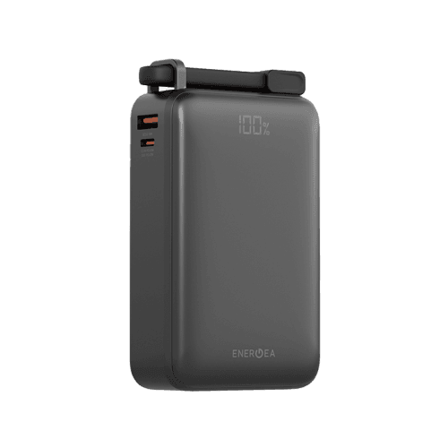 Energea Compac Ultra 67W PD 20000mAh Power Bank With Built-in USB-C Cable - Gunmetal