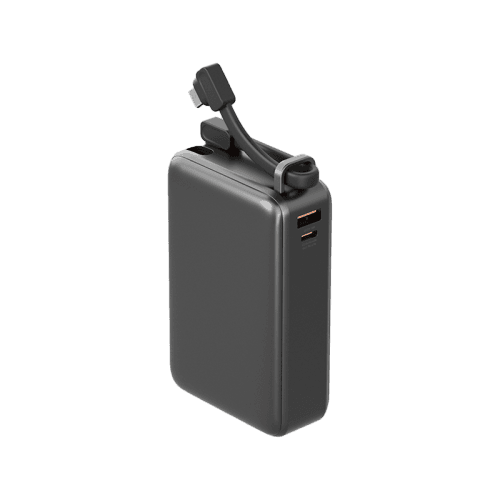 Energea Compac Ultra 67W PD 20000mAh Power Bank With Built-in USB-C Cable - Gunmetal