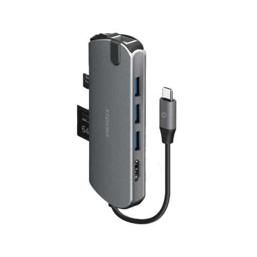 Energea AluHub HD Pro 8 in 1 Suspended Aluminium 3.1 USB-C Hub - Gunmetal