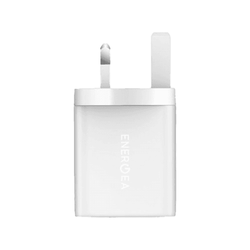 Energea Ampcharge 1-Port USB-C and 1-Port USB-A 33W Wall Charger - White