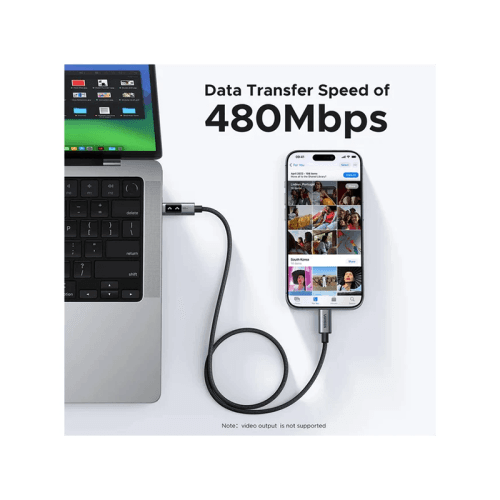 Ugreen Uno USB-C to USB-C 480Mbps 100W Fast Charging Cable 2m (5A Max) - Black