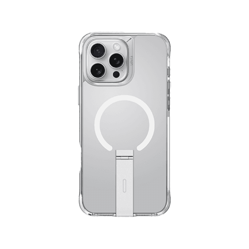 Uniq Hybrid Eleva MagSafe Case with Vertical Stand for iPhone 16 Pro – Lucent Clear