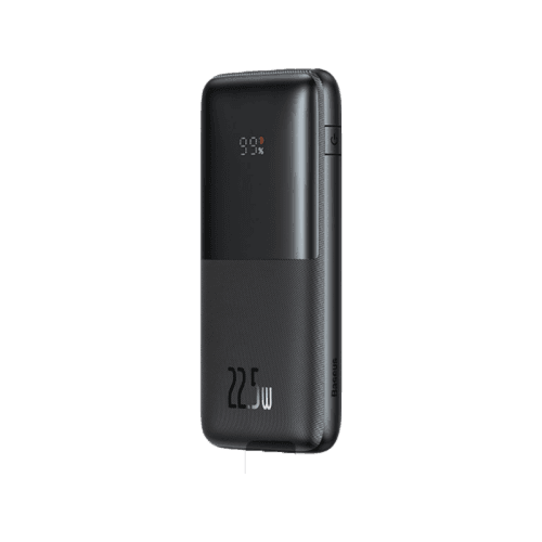 Baseus Bipow Pro 10000mAh Display Fast Charging Power Bank - Black (USB-A to USB-C 0.3M Cable - Black)